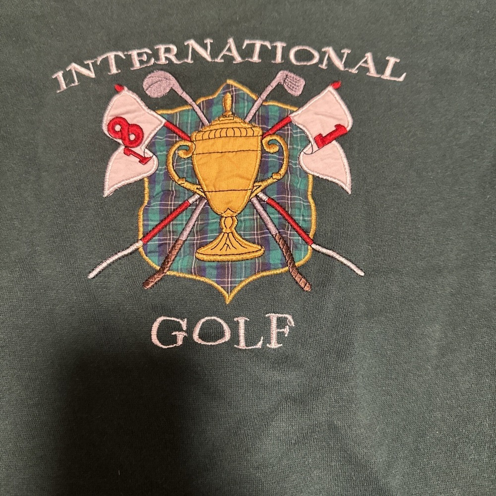 Vintage International Golf Sweater Ivy Club Classics Size XL Green Embroidered - Picture 3 of 9
